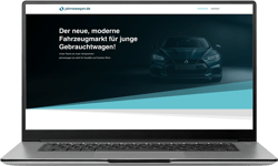 Jahreswagen-Website auf einem PC